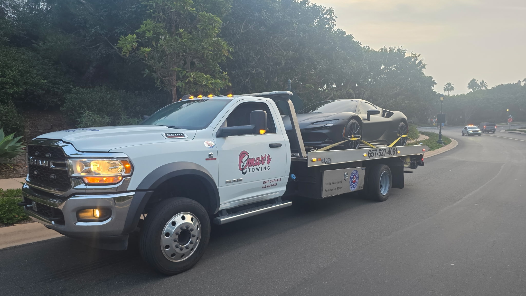 Corvette C8 flatbed tow Orange County