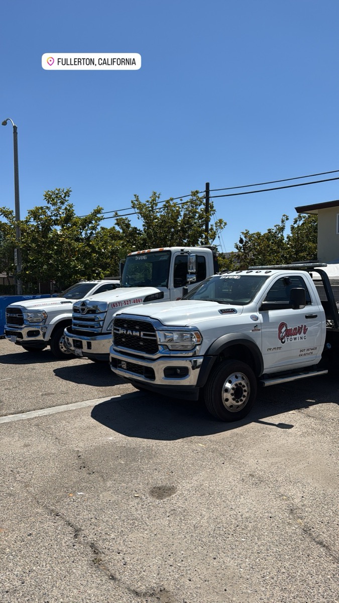 Omar's Towings fleet - 3 trucks in Fullerton, CA